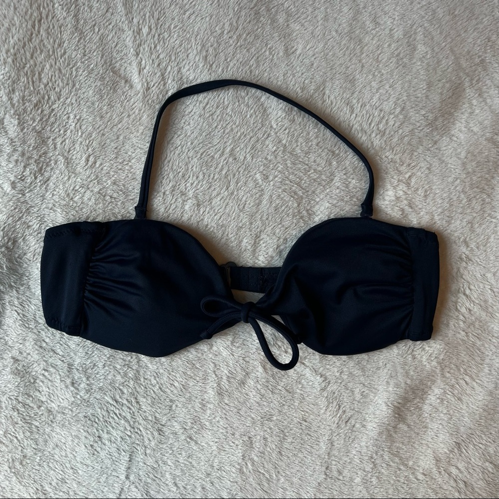 J. Crew Navy Blue Bandeau Halter Bikini Top Swimsuit Beach Summer Padded